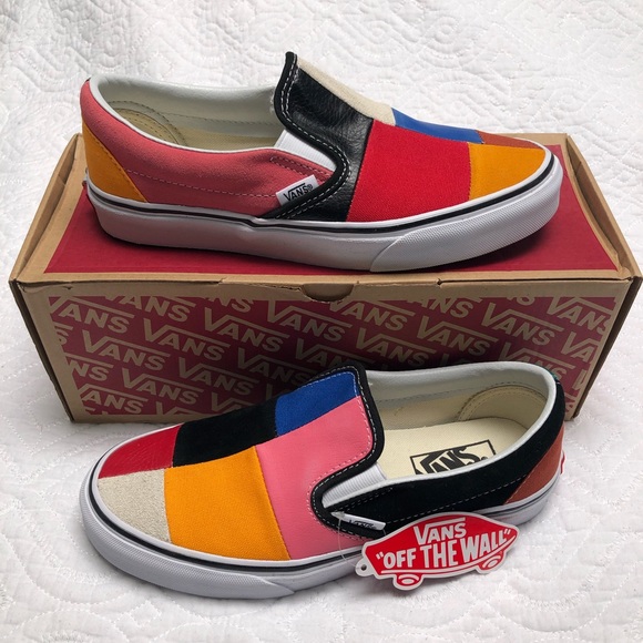 vans classic slip on patchwork